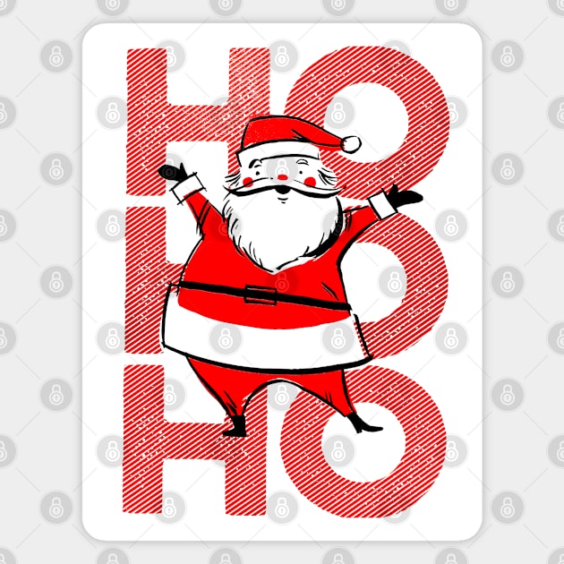 Mid Century Santa HO HO HO Magnet by Pop Fan Shop